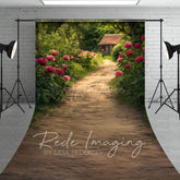 Aperturee - Aperturee Summer Greenery Rose Rustic Dirt Path Sweep Backdrop